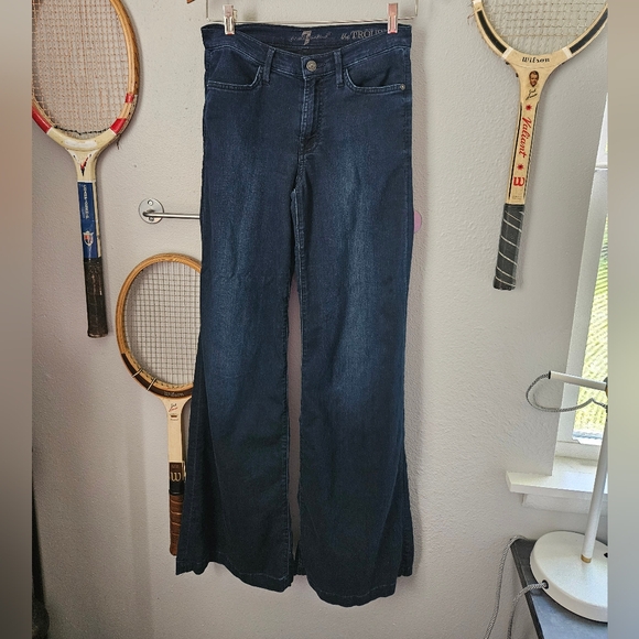 7 For All Mankind The Trouser Jean Denim 25 Dark Wash - Picture 1 of 5